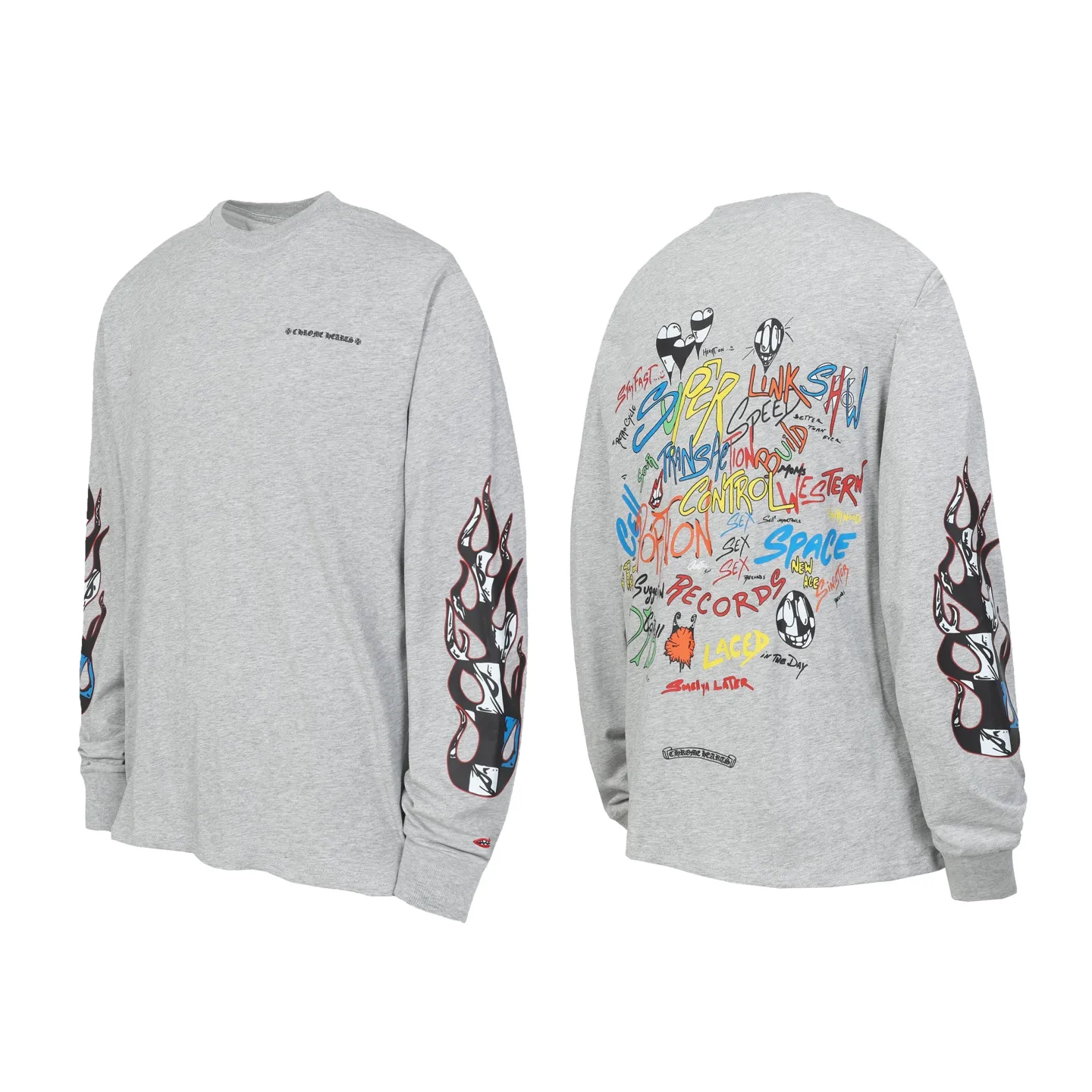 P160 Cross-border model. Those who pursue quality, please do not place an order. -Chrome Hearts/Chrome Hearts Sanskrit printed popular long-sleeved T-shirt -High weight, high density and high quality. The wool is soft, delicate and skin-friendly. It feels soft and silky. It has excellent warmth and skin-friendly properties.